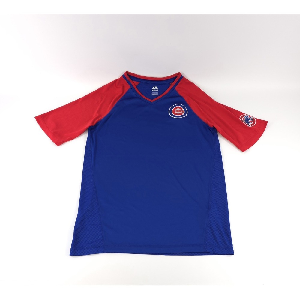 Chicago Cubs Active Team Majestic V Neck Shirt Womens Medium